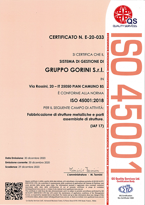 Certificazione ISO 45001
