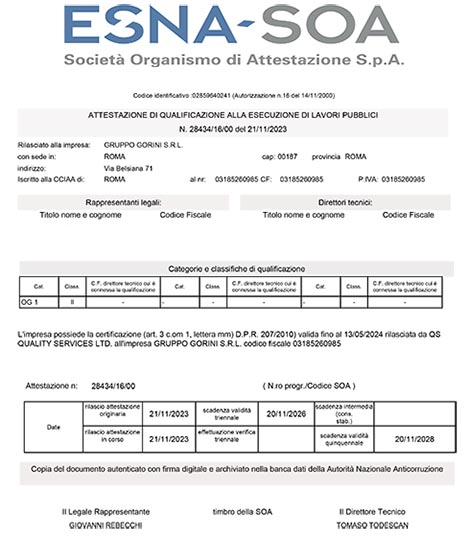 Certificazione SOA